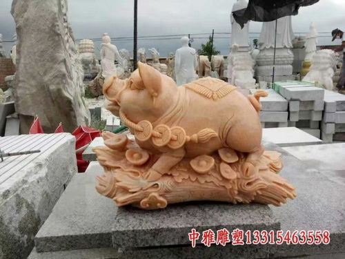 小猪石浮雕 襄阳花岗岩雕塑猪加工厂 中雅雕塑